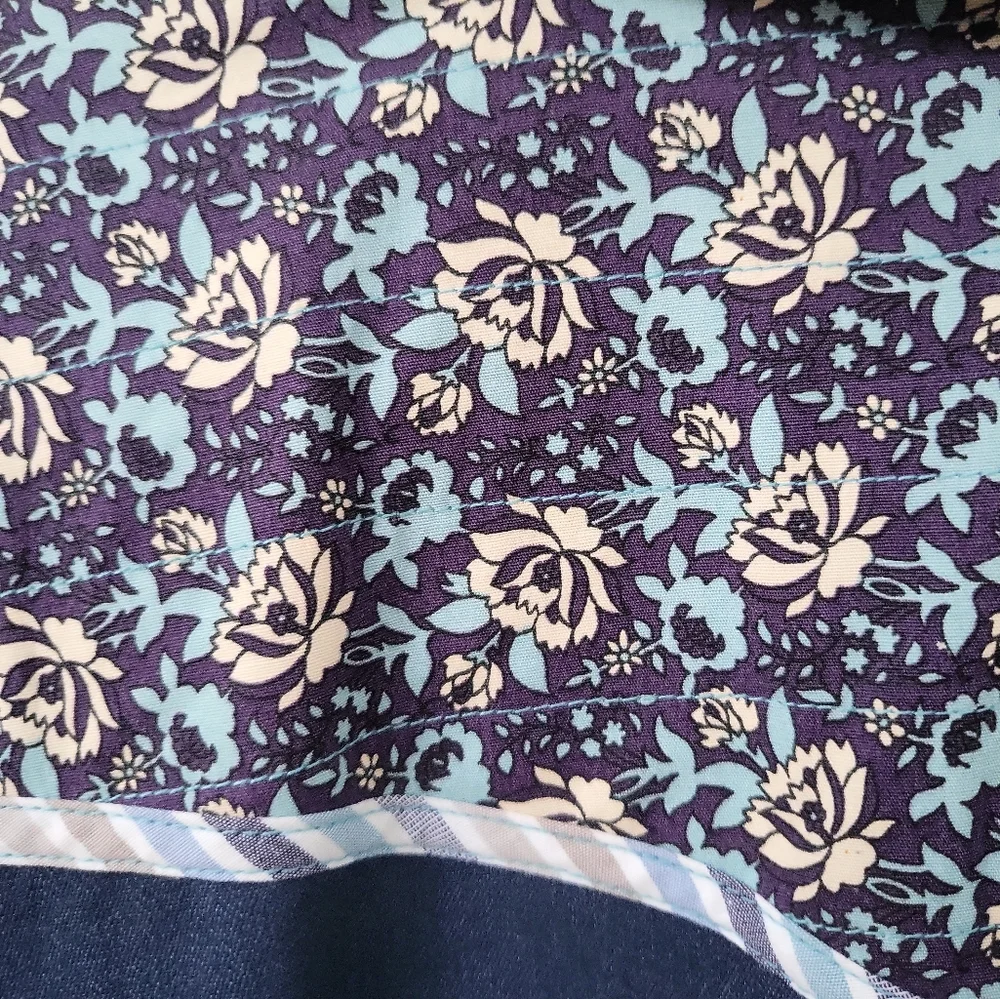 Vintage Koos of Course Navy Blue & Floral Western Shirt Dress L - Picture 7 of 7
